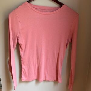 A New Day Ribbed, Pink Long Sleeve Women's Top